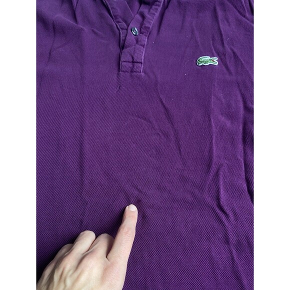 Lacoste Men's Slim Fit Polo 100% Slim Fit Short Sleeve Blue Sz US Large/FR 5 - Picture 5 of 7